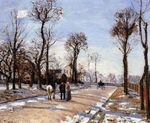 Писсарро Улица зимой Солнечный свет и снег 1872г